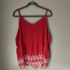 Maurices White and Pink Tiered Camisole